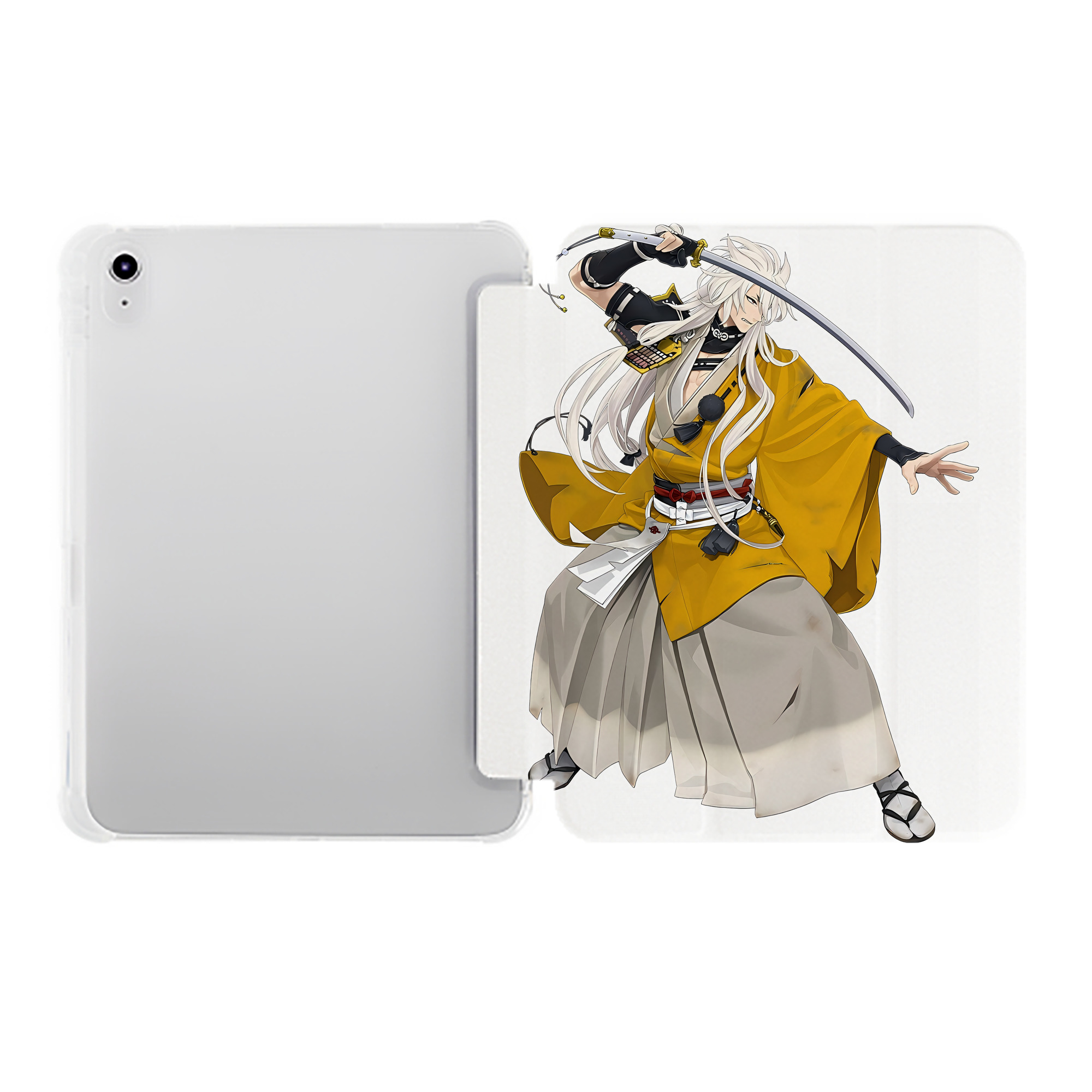 （画像用） 刀剣乱舞 Touken Ranbu IPad ケース ペン収納付き 三つ折りスタンド PUレザー×シリコン 対応機種9.5/10.5/10.9インチ